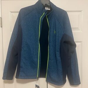 Spyder Men's Navy and Lime Performance Jacket